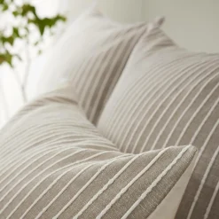 Taie D'Oreiller, Traversin|EMINZA Taie d'oreiller rectangulaire réversible coton texturé et percale (50 x 70 cm) Alice Ecru