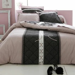 Taie D'Oreiller, Traversin|TRADI LINGE Taie d'oreiller rectangulaire coton Glamour Rose