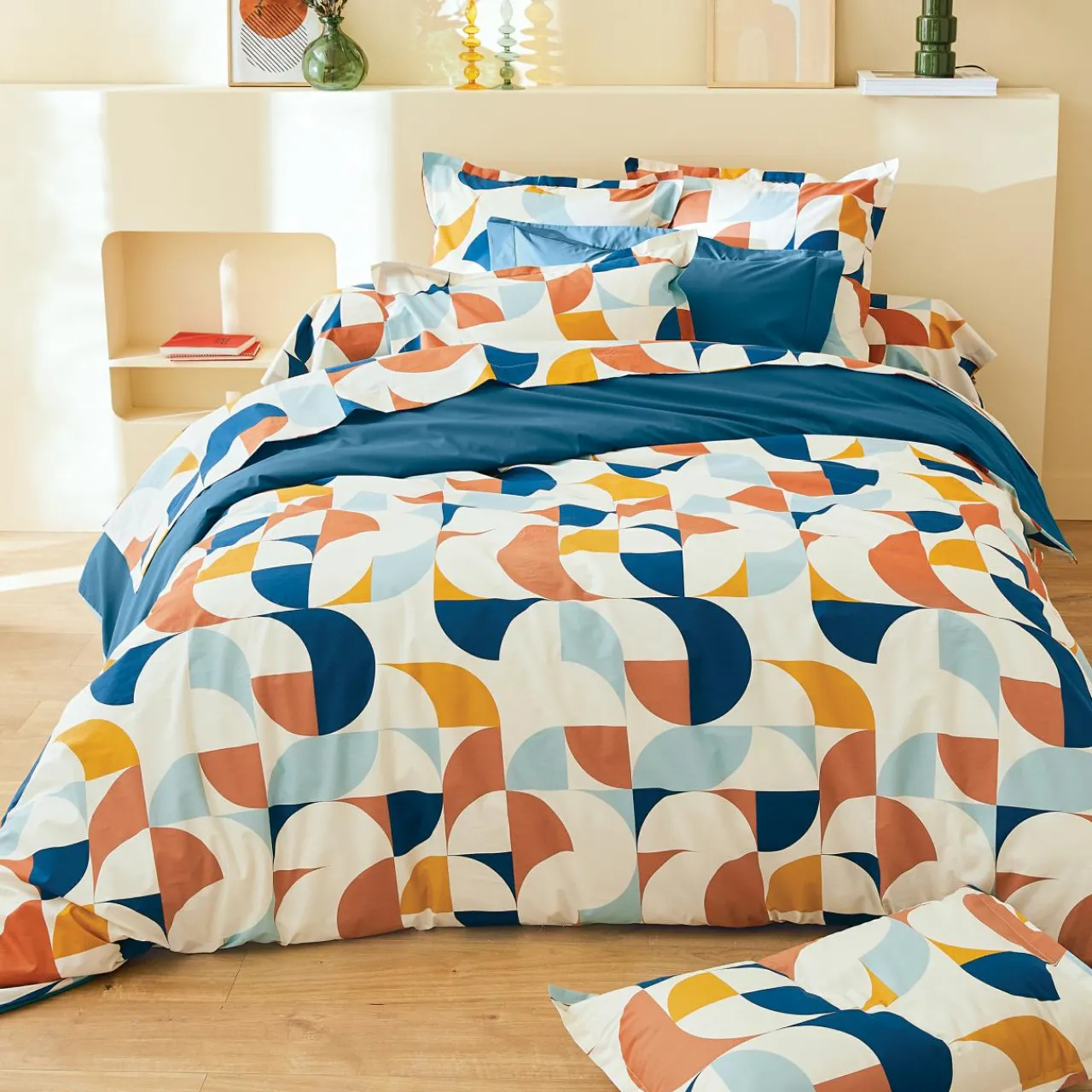 Taie D'Oreiller, Traversin|TRADILINGE Taie d'oreiller rectangulaire percale de coton (50 x 70 cm) Modulo Multicolore