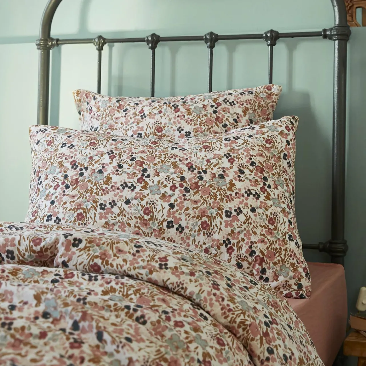 Taie D'Oreiller, Traversin|EMINZA Taie d'oreiller rectangulaire gaze de coton (50 x 70 cm) Constance pampa Beige