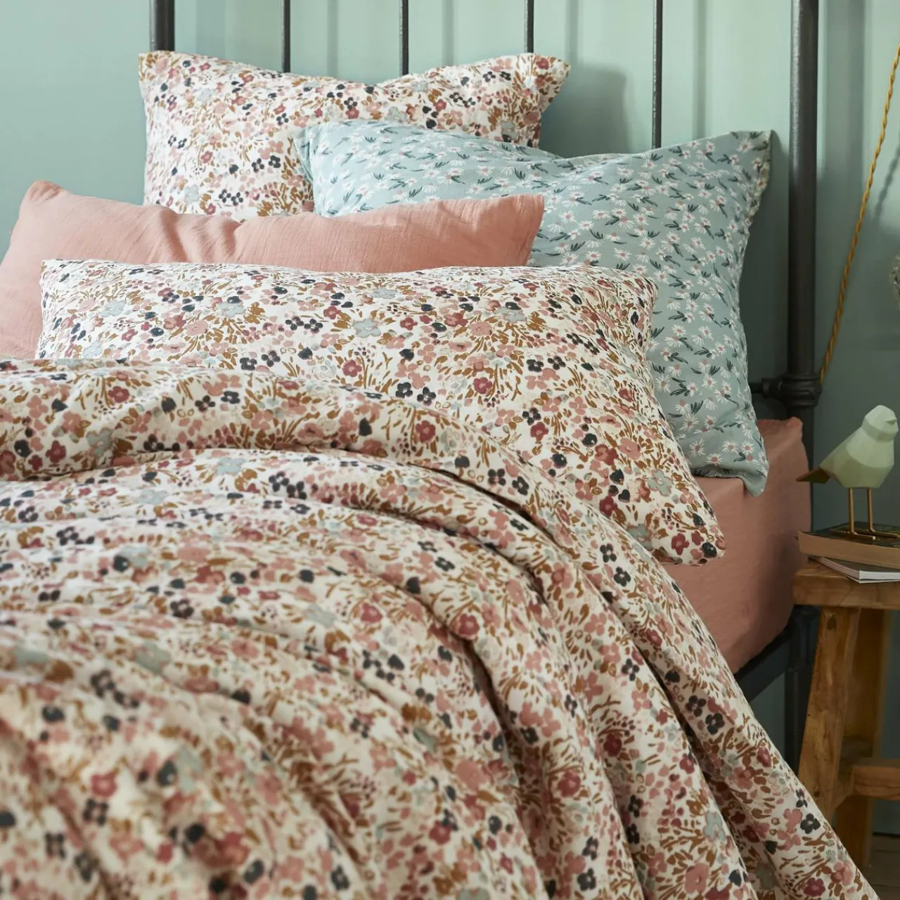 Taie D'Oreiller, Traversin|EMINZA Taie d'oreiller rectangulaire gaze de coton (50 x 70 cm) Constance pampa Beige