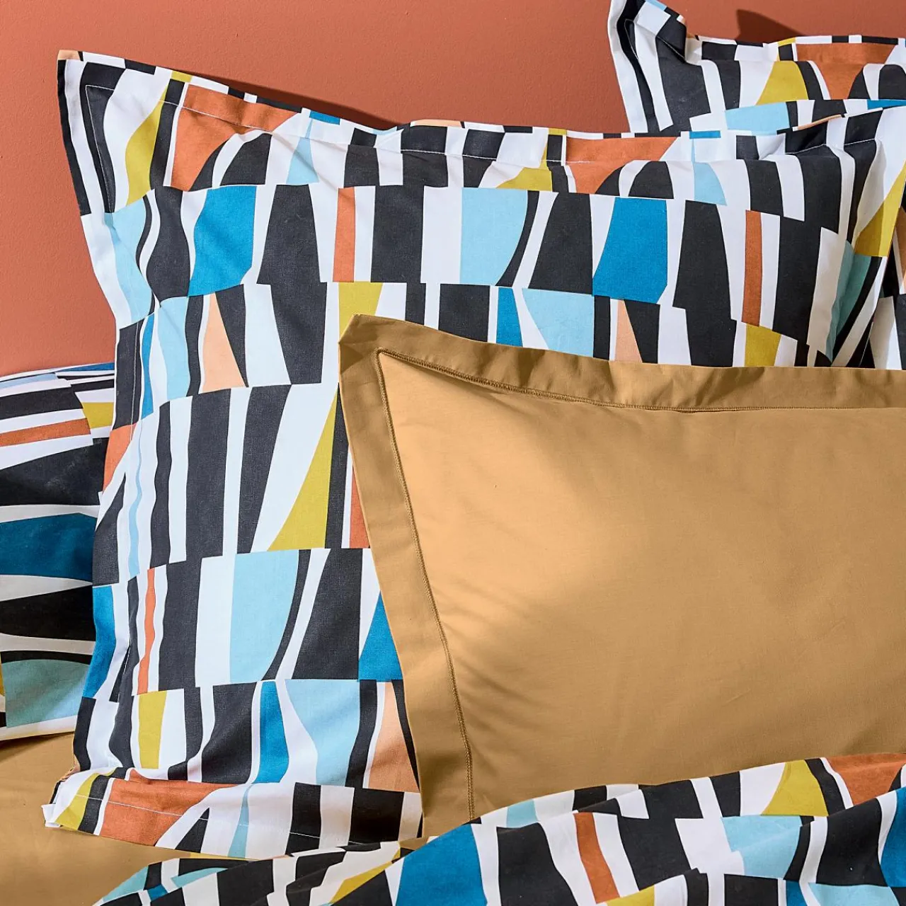 Taie D'Oreiller, Traversin|TRADI LINGE Taie d'oreiller rectangulaire coton (50 x 70 cm) Pietro Multicolore