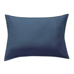 Taie D'Oreiller, Traversin|EMINZA Taie d'oreiller rectangulaire satin de bambou (50 x 70 cm) Sienna Bleu nuit