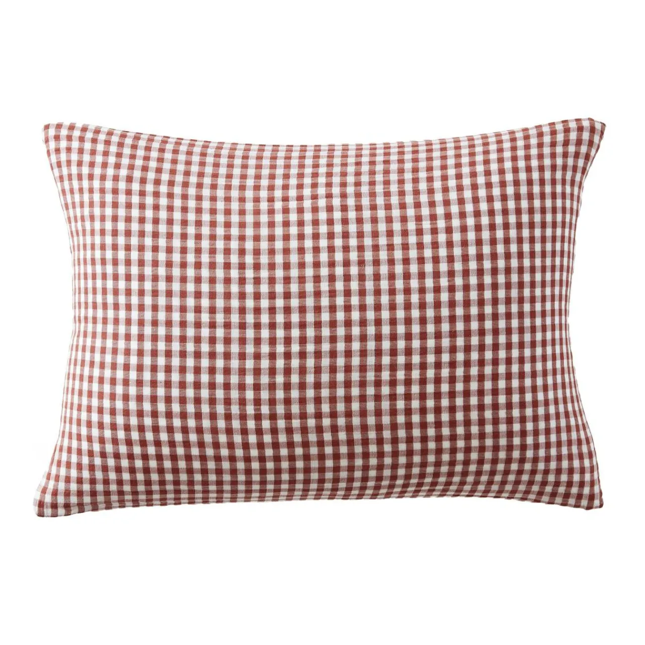 Taie D'Oreiller, Traversin|EMINZA Taie d'oreiller rectangulaire gaze de coton (50 x 70 cm) Gaïa vichy Terracotta