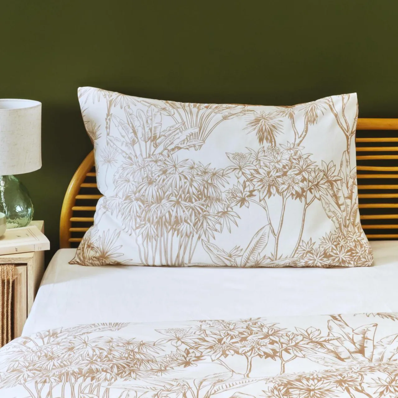 Taie D'Oreiller, Traversin|EMINZA Taie d'oreiller rectangulaire coton (50 x 70 cm) Lara Marron