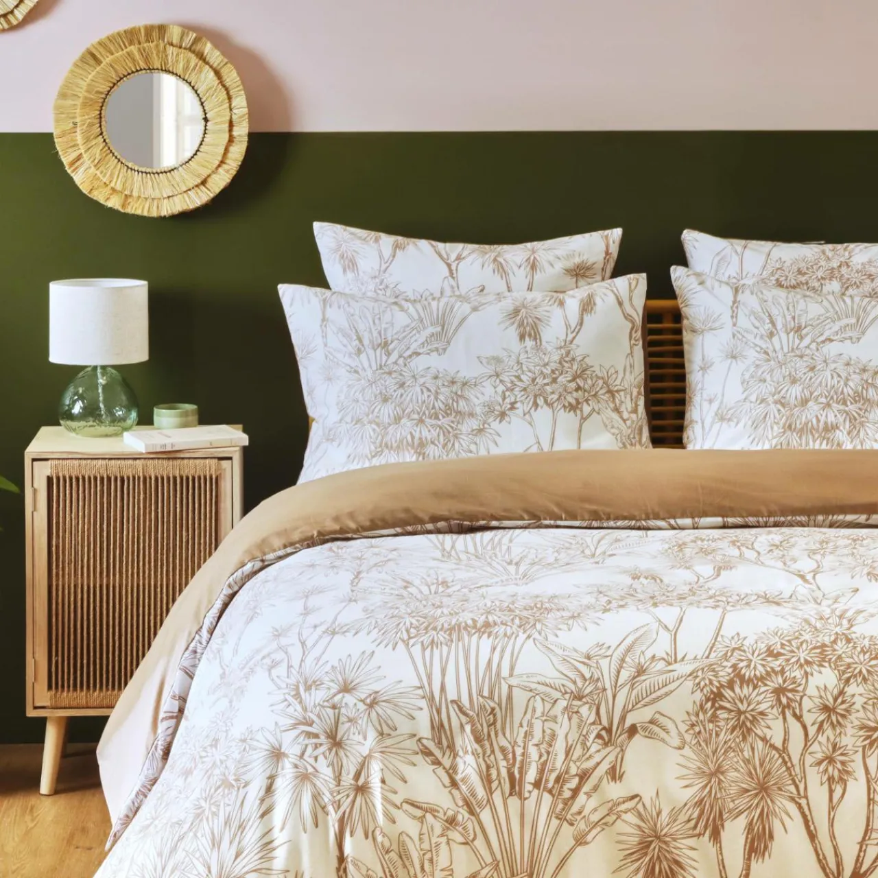 Taie D'Oreiller, Traversin|EMINZA Taie d'oreiller rectangulaire coton (50 x 70 cm) Lara Marron