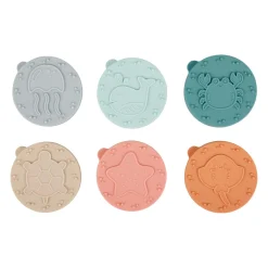 Jouet, Cadeau De Naissance|OSTARIA Tampon pour pâte à modeler bois et 6 disques silicone (H7,5 cm) Beige