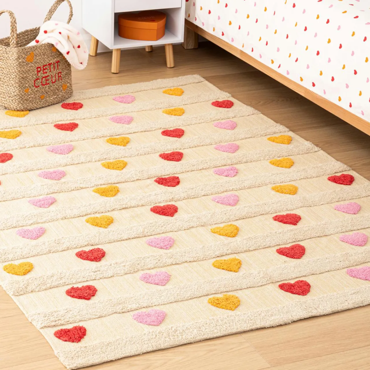 Tapis Enfant|Tapis Enfant|Atmosphera cru017dateur d'intu017drieur for kids Tapis antidérapant enfant coton (120 x 170 cm) Amour Multicolore