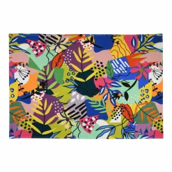 Tapis De Chambre/Salon|LOVELY CASA Tapis coton (90 cm) Popart Bleu canard