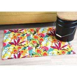 Tapis De Chambre/Salon|LOVELY CASA Tapis coton (90 cm) Popart Jaune moutarde