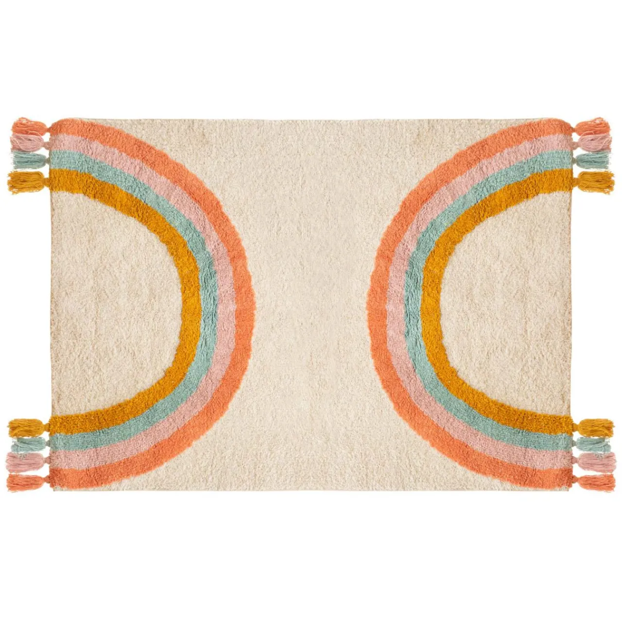 Tapis Enfant|Tapis Enfant|Atmosphera createur d'interieur for kids Tapis coton enfant (150 x 100 cm) Arc en ciel Multicolore