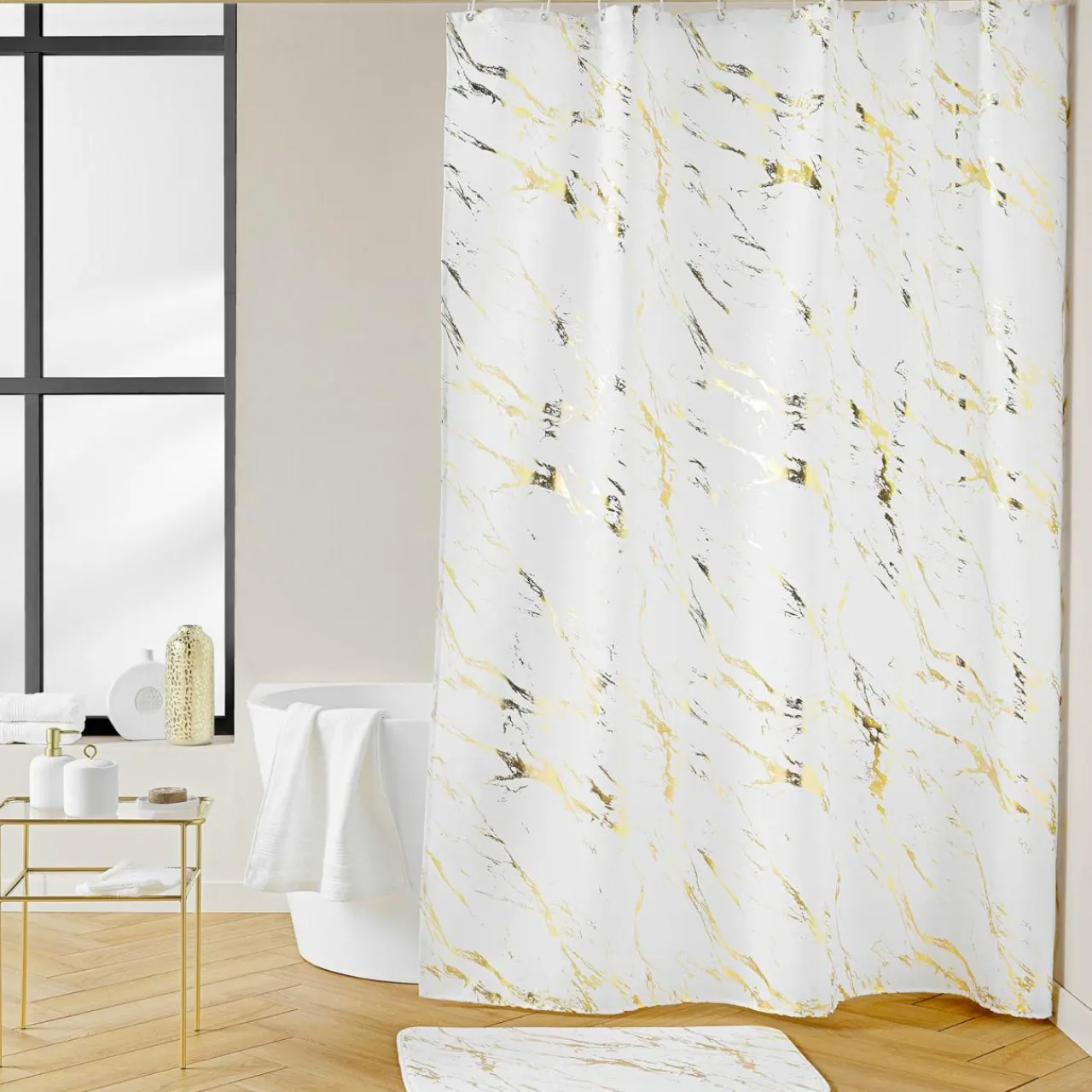 Linge De Bain|Tapis De Bain|douceur d'intu017drieur Tapis de bain antidérapant (45 x 75 cm) Aquamarbre Blanc