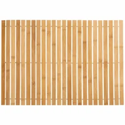 Tapis Salle De Bain/Wc|ATMOSPHERA Tapis de bain caillebotis à rouler bambou (60 x 40 cm) Leo Beige