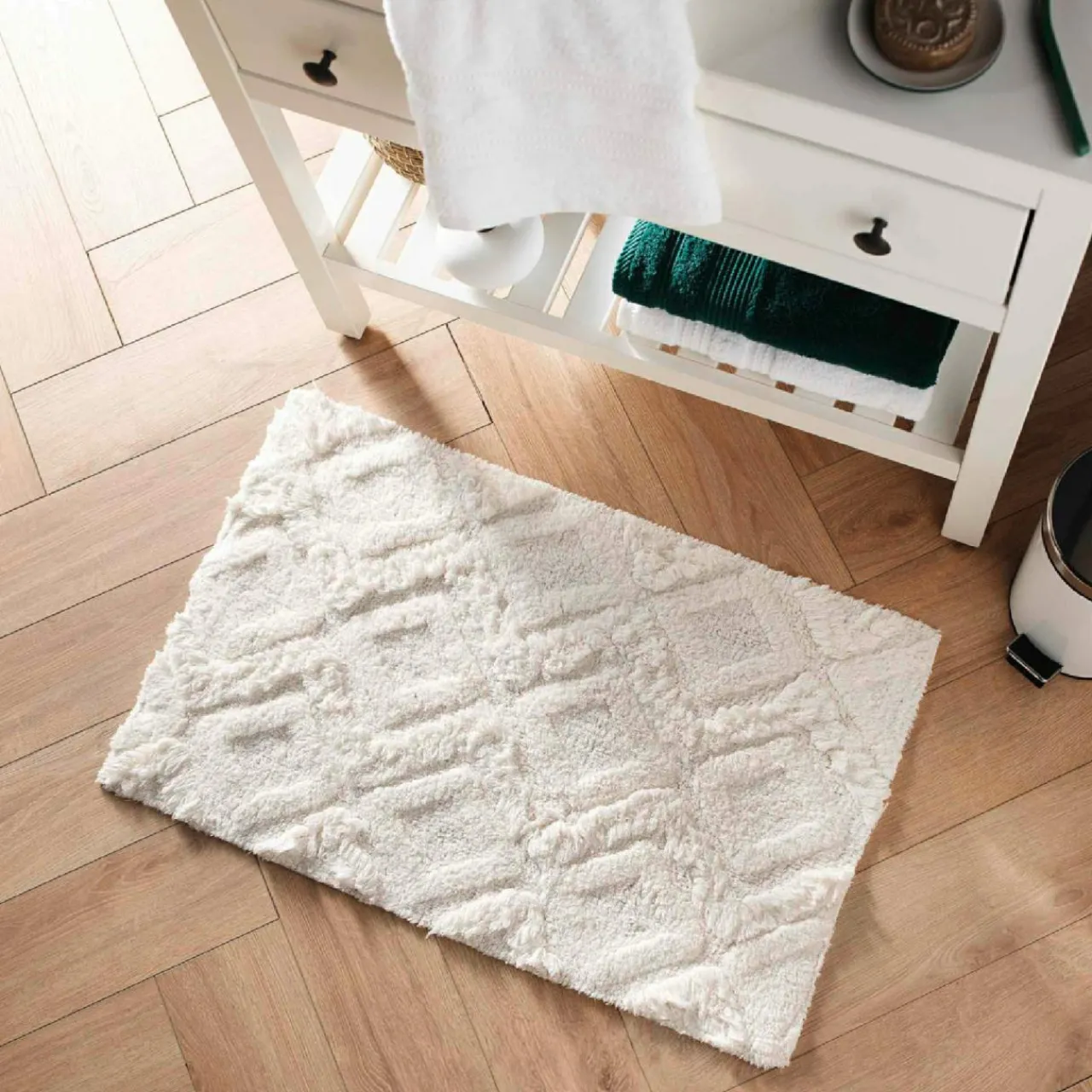 Linge De Bain|Tapis De Bain|Douceur d'intu017drieur Tapis de bain coton (50 x 80 cm) Ikatis Blanc