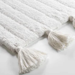 Tapis Salle De Bain/Wc|DOUCEUR D'INTERIEUR Tapis de bain coton (50 x 80 cm) Minatis Blanc