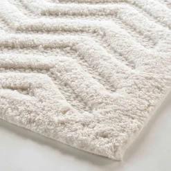 Tapis Salle De Bain/Wc|DOUCEUR D'INTERIEUR Tapis de bain coton (50 x 80 cm) Angelis Blanc
