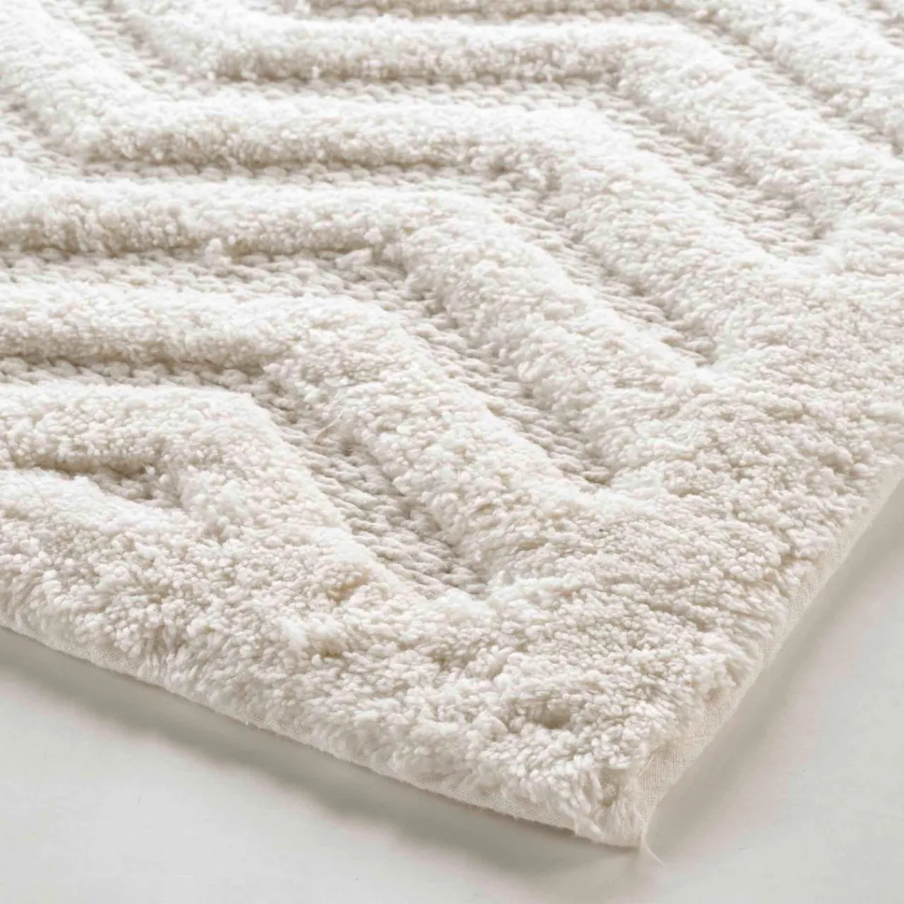 Tapis Salle De Bain/Wc|DOUCEUR D'INTERIEUR Tapis de bain coton (50 x 80 cm) Angelis Blanc