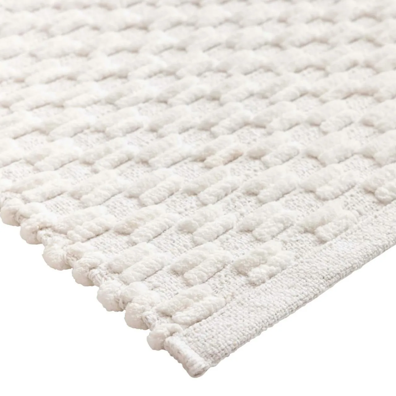Linge De Bain|Tapis De Bain|douceur d'intu017drieur Tapis de bain coton tissé (50 x 80 cm) Lois Beige Ecru