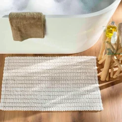 Linge De Bain|Tapis De Bain|douceur d'intu017drieur Tapis de bain en coton (50 x 80 cm) Voltis Blanc