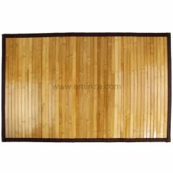 Tapis Salle De Bain/Wc|TENDANCE Tapis de bain lattes foncées (50 x 80 cm) Bois & Bambou Marron
