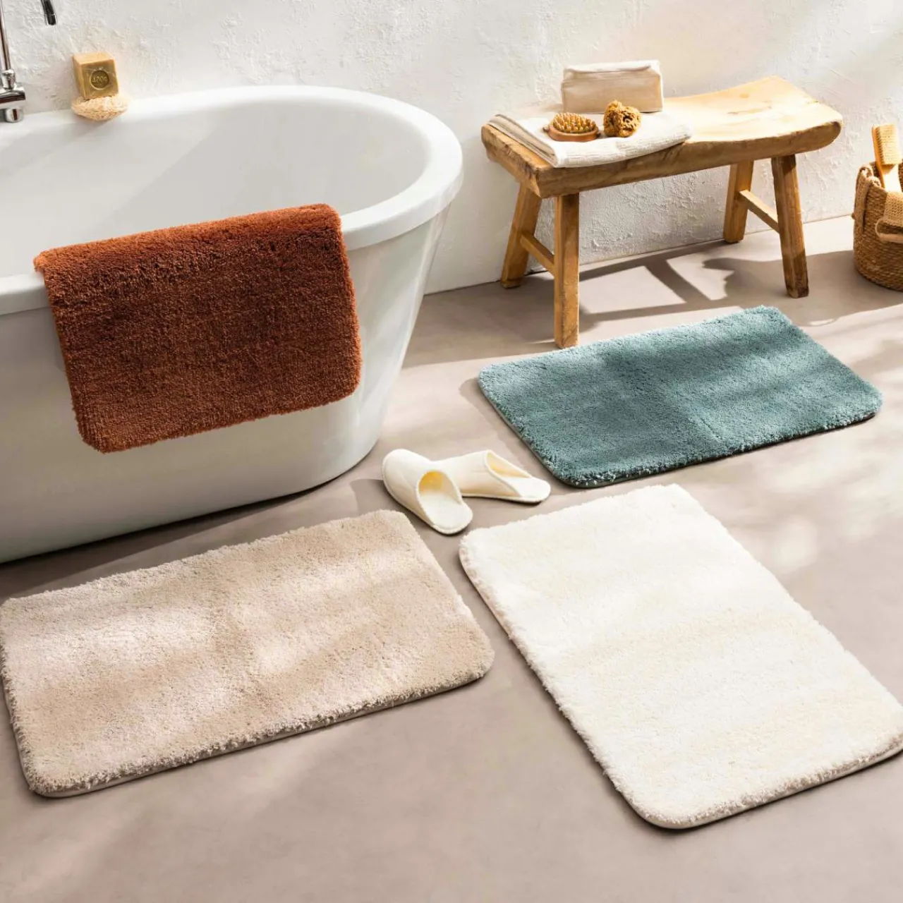 Linge De Bain|Tapis De Bain|douceur d'intu017drieur Tapis de bain microfibre (50 x 80 cm) Maël Terracotta