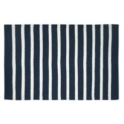 Tapis De Chambre/Salon|STOF Tapis de salon coton (60 x 90 cm) Calvi Bleu marine