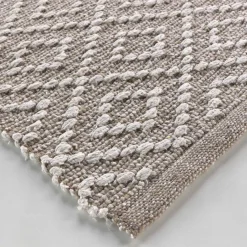 Tapis De Chambre/Salon|DOUCEUR D'INTERIEUR Tapis de salon coton (50 x 80 cm) Dorana Taupe