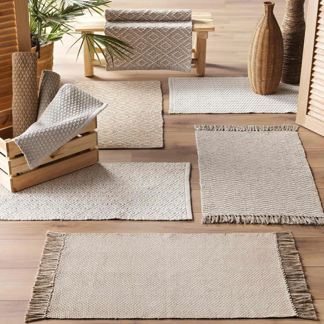 Tapis De Chambre/Salon|DOUCEUR D'INTERIEUR Tapis de salon coton (50 x 80 cm) Alivia Beige