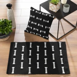 Tapis De Chambre/Salon|DOUCEUR D'INTERIEUR Tapis de salon coton (50 x 80 cm) Juline Noir