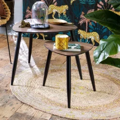 Tapis De Chambre/Salon|ATMOSPHERA Tapis de salon jute rond (115 cm) Gold shine Or