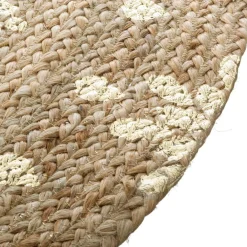 Tapis De Chambre/Salon|ATMOSPHERA Tapis de salon jute rond (115 cm) Gold shine Or