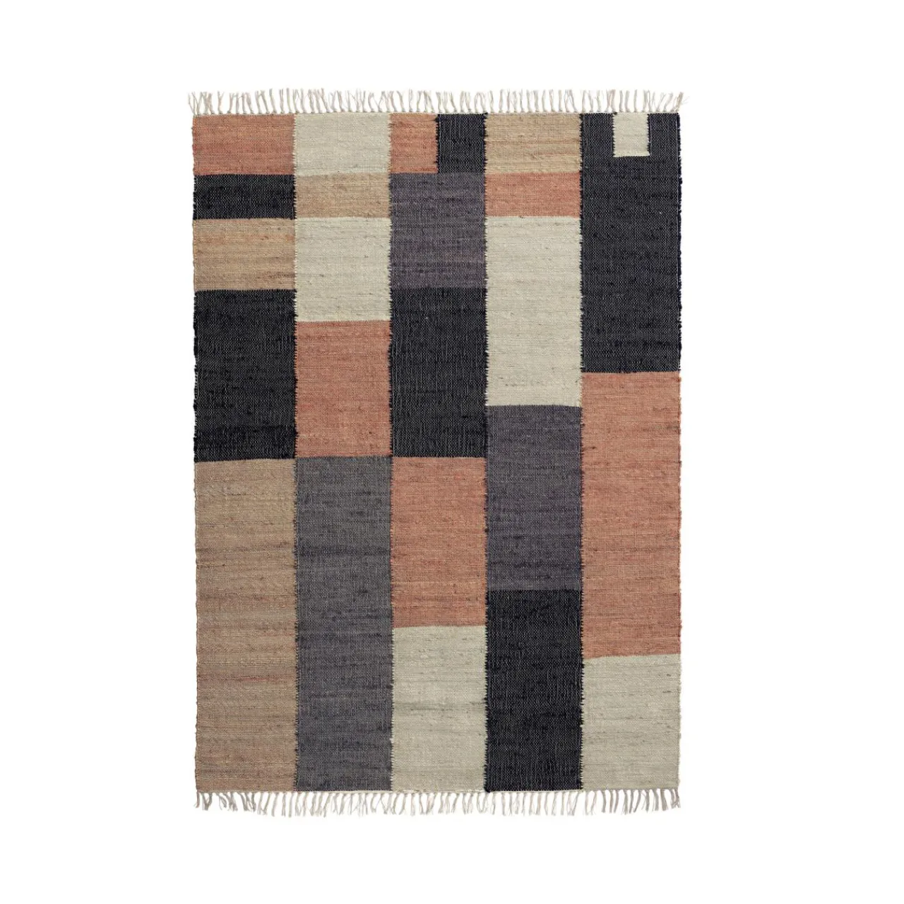 Tapis De Chambre/Salon|EMINZA Tapis de salon rectangulaire jute et coton (160 x 230 cm) Freya Multicolore