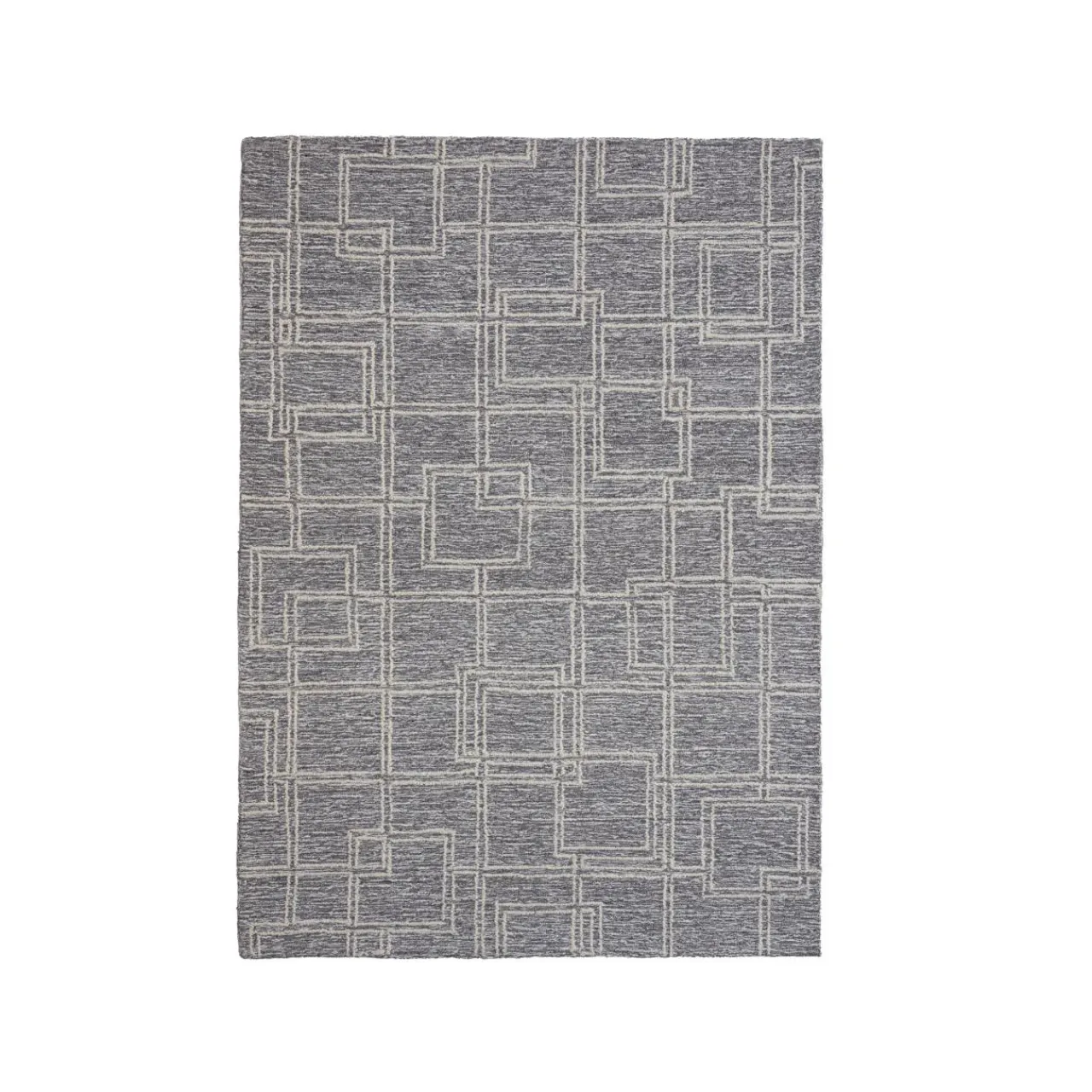 Tapis De Chambre/Salon|EMINZA Tapis de salon rectangulaire laine tuftée (160 x 230 cm) Yutoo Gris
