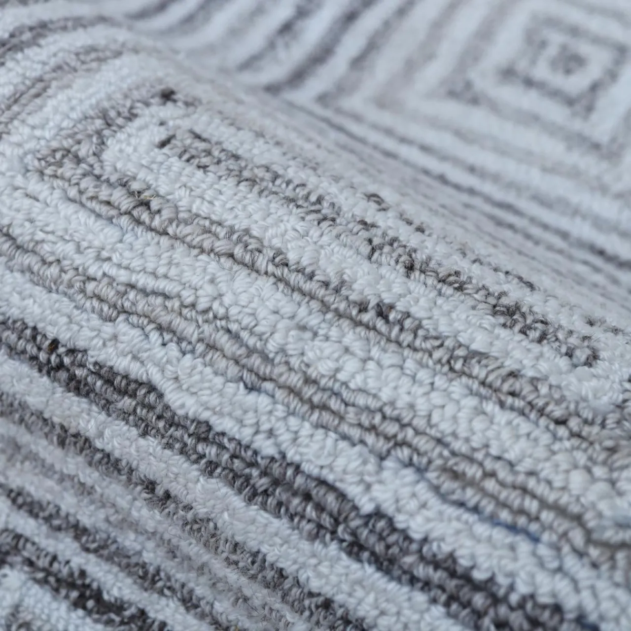 Tapis De Chambre/Salon|EMINZA Tapis de salon rectangulaire matière recyclée tuftée (140 x 200 cm) Shelton Gris