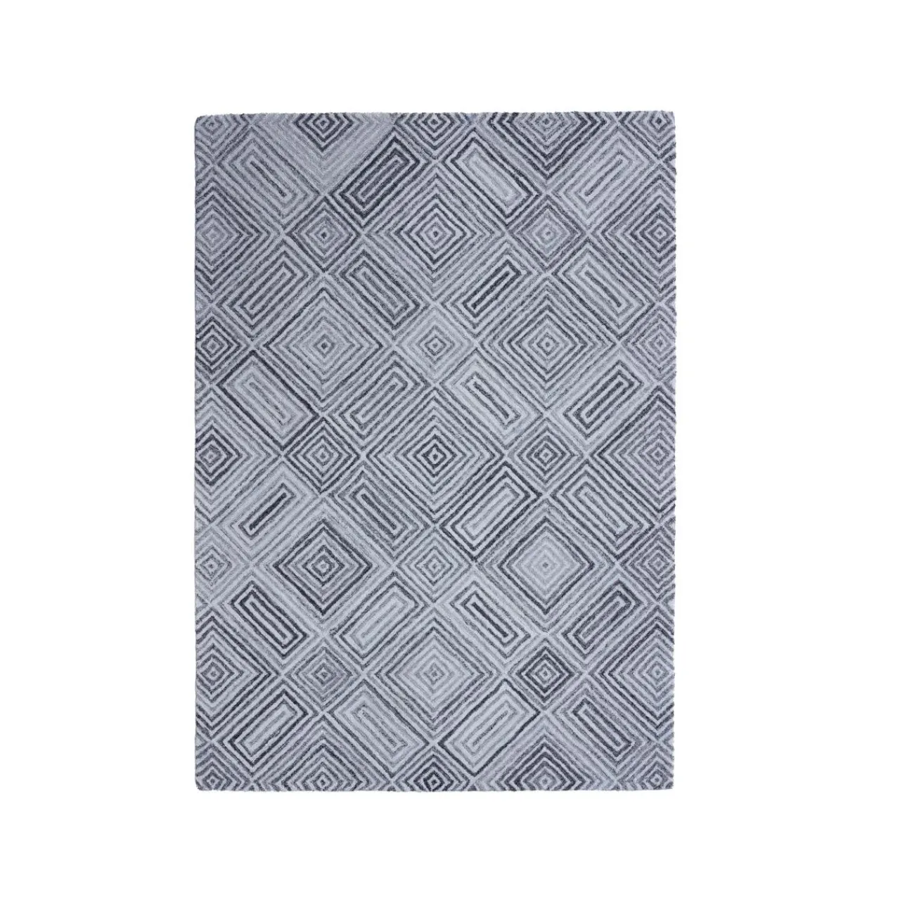 Tapis De Chambre/Salon|EMINZA Tapis de salon rectangulaire matière recyclée tuftée (140 x 200 cm) Shelton Gris