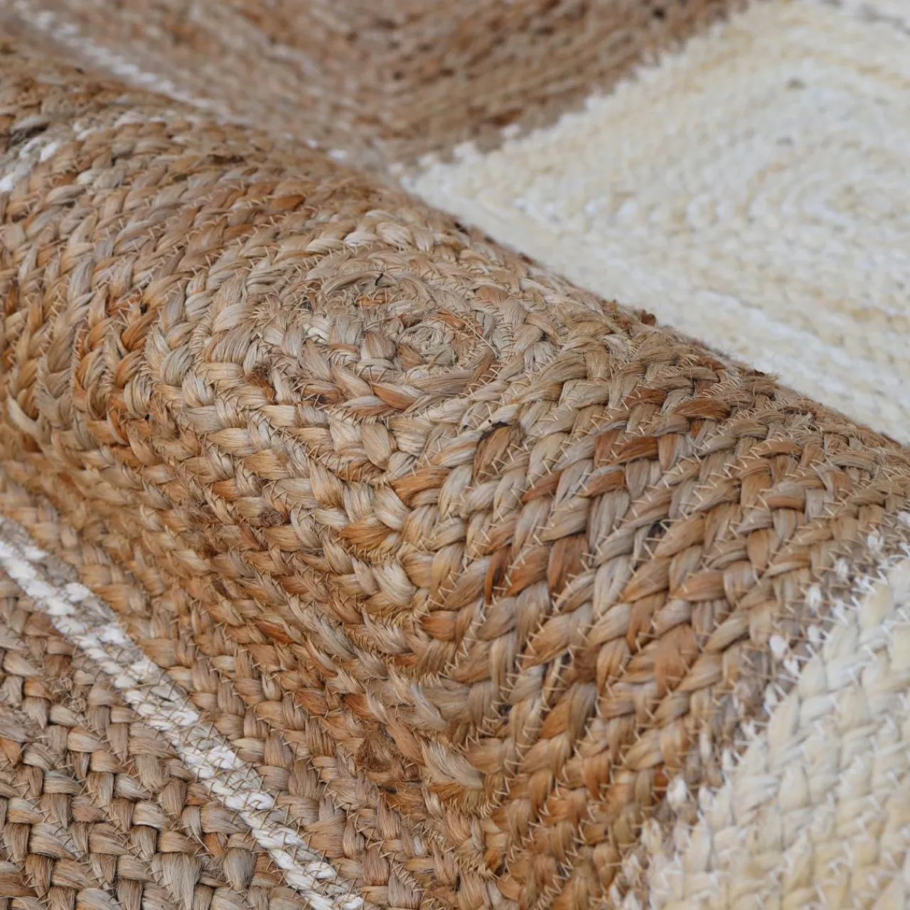 Tapis De Chambre/Salon|EMINZA Tapis de salon rectangulaire jute tressée main (140 x 200 cm) Advay Beige