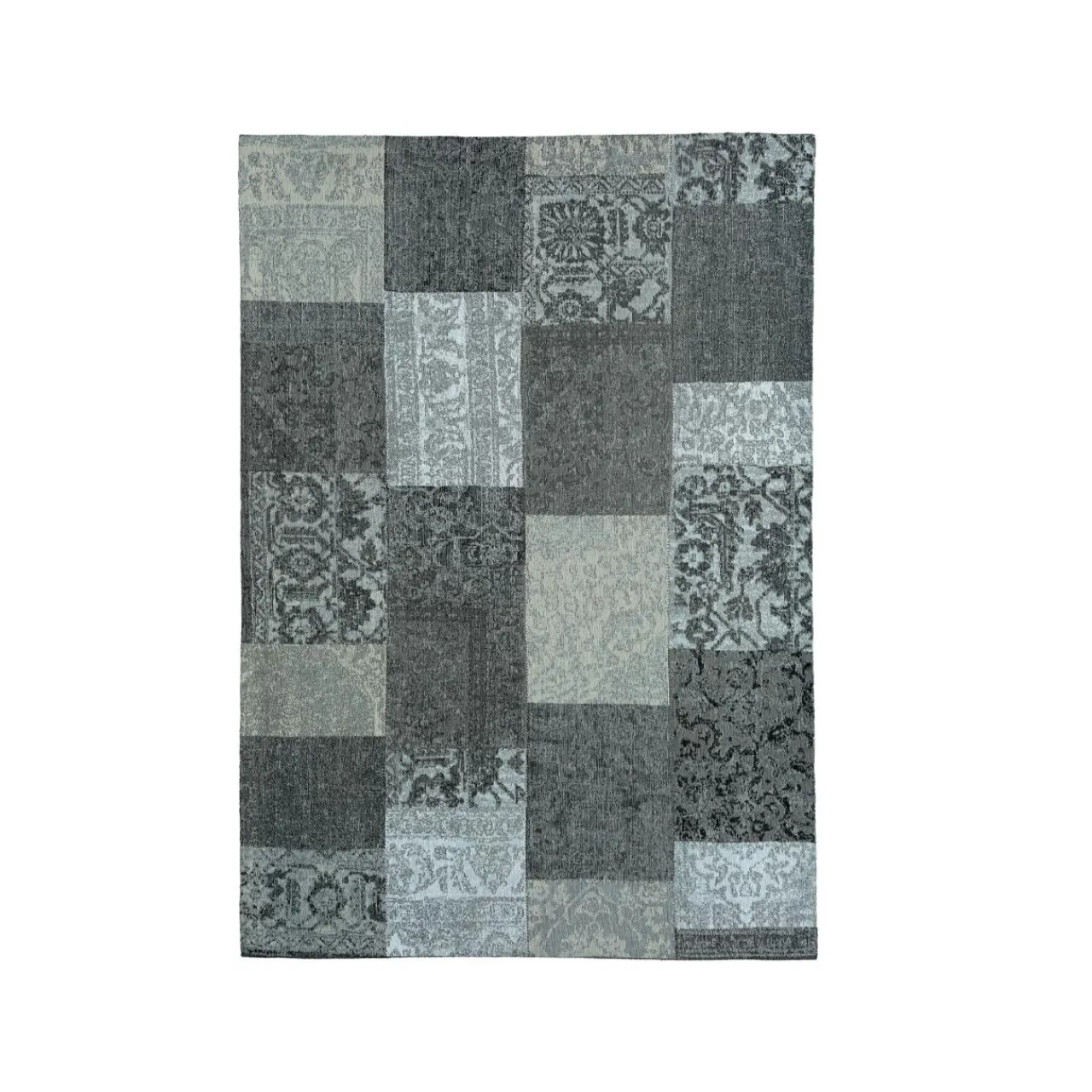 Tapis De Chambre/Salon|EMINZA Tapis de salon rectangulaire jacquard (160 x 230 cm) Rishi et gris Noir