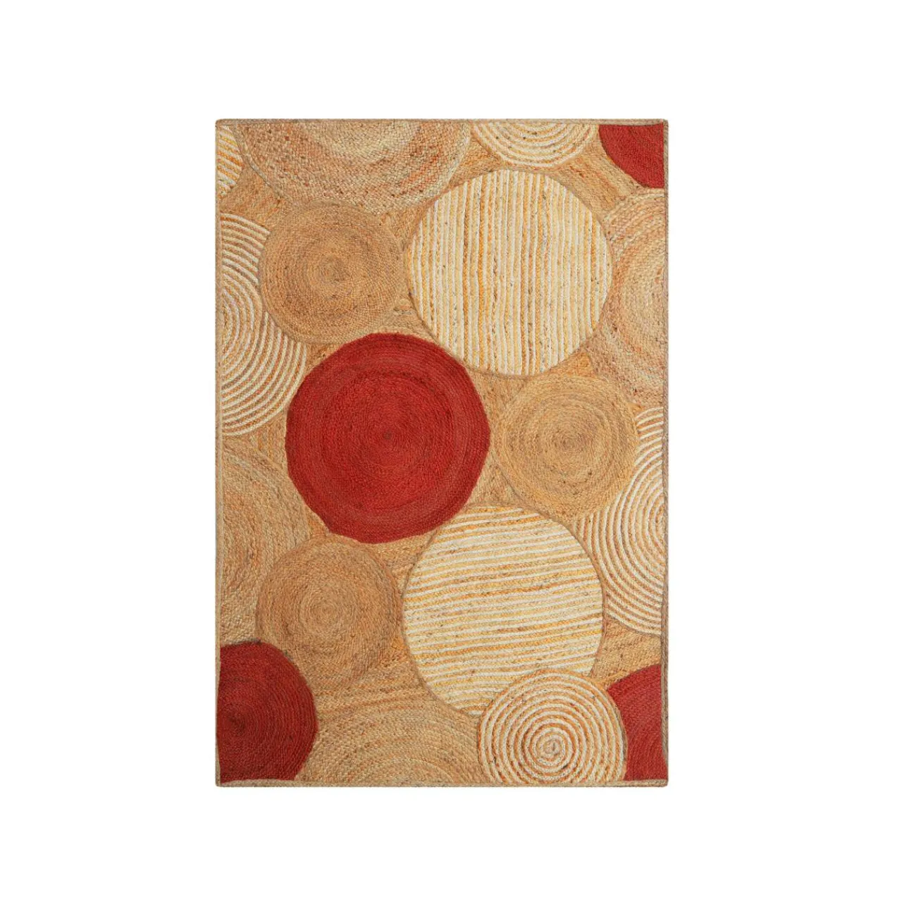 Tapis De Chambre/Salon|EMINZA Tapis de salon rectangulaire jute tissée main (140 x 200 cm) Tara Terracotta