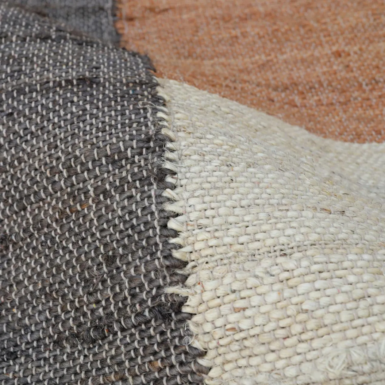 Tapis De Chambre/Salon|EMINZA Tapis de salon rectangulaire jute et coton (140 x 200 cm) Freya Multicolore