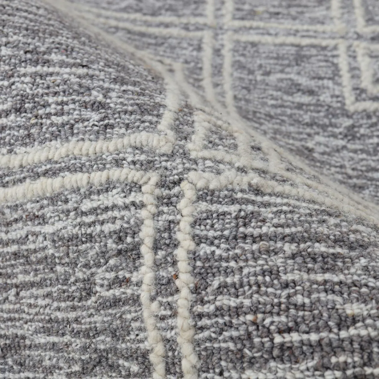 Tapis De Chambre/Salon|EMINZA Tapis de salon rectangulaire laine tuftée (140 x 200 cm) Yutoo Gris