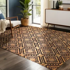 Tapis De Chambre/Salon|EMINZA Tapis de salon rectangulaire jute tissée main (160 x 230 cm) Meera Beige