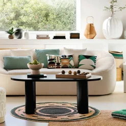 Tapis De Chambre/Salon|Atmosphera, cru017dateur d'intu017drieur Tapis de salon rond jute (120 cm) Mala Beige