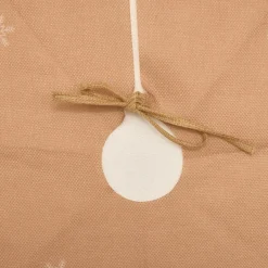 Cache Pied Sapin|JJA Tapis de sapin en jute (D90 cm) Lutin et Père Noël Multicolore Naturel