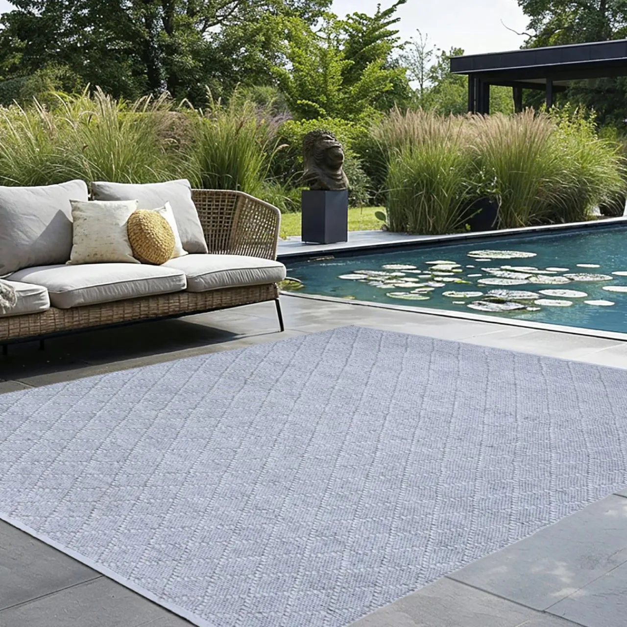 Tapis D'Extérieur|Tapis D'Extérieur|L'EFFET PAPILLON Tapis d'extérieur rectangulaire (160 x 230 cm) Orlando Perle Gris perle