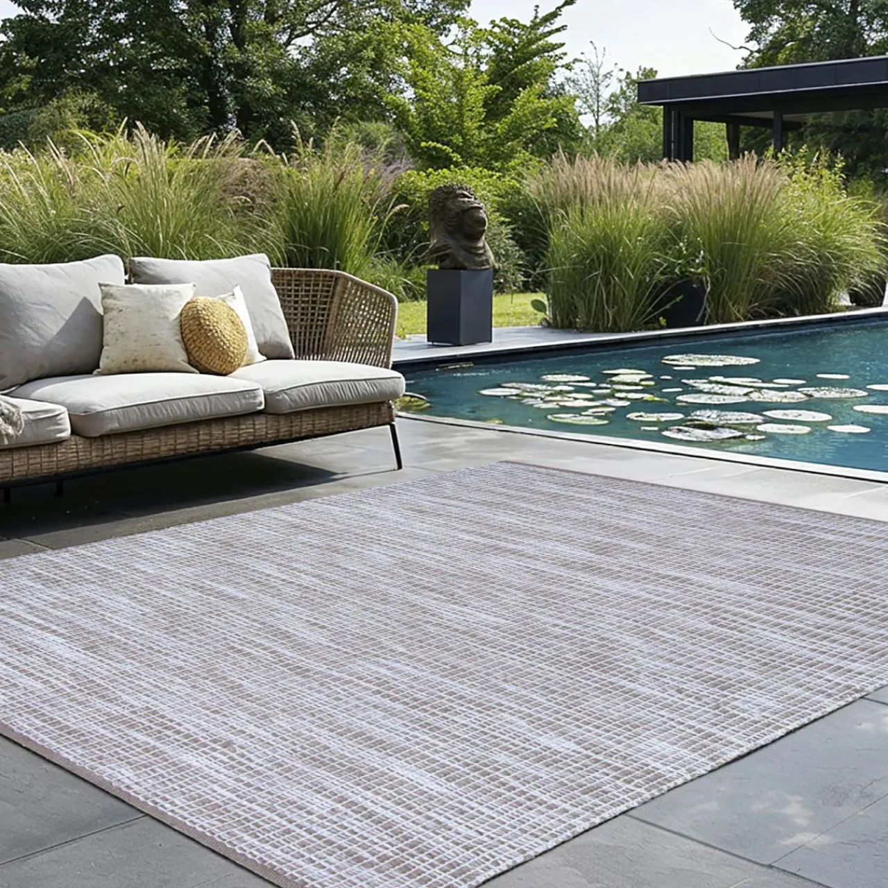 Tapis D'Extérieur|Tapis D'Extérieur|L'EFFET PAPILLON Tapis d'extérieur rectangulaire (160 x 230 cm) Bono Ficelle Gris ficelle