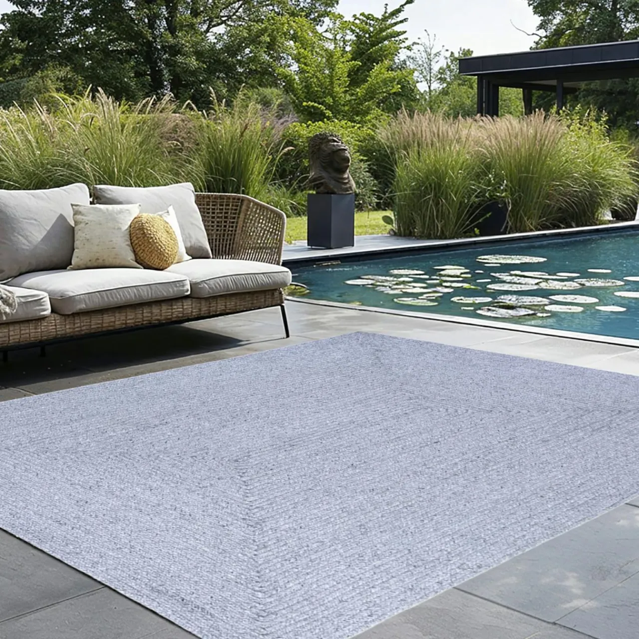 Tapis D'Extérieur|Tapis D'Extérieur|L'EFFET PAPILLON Tapis d'extérieur rectangulaire (160 x 230 cm) Pablo Noir cendré