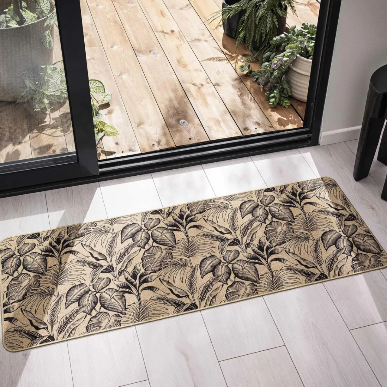 Tapis De Cuisine|Tapis Multi-Usage|douceur d'intu017drieur Tapis tissé antidérapant (45 x 120 cm) Stylis Noir