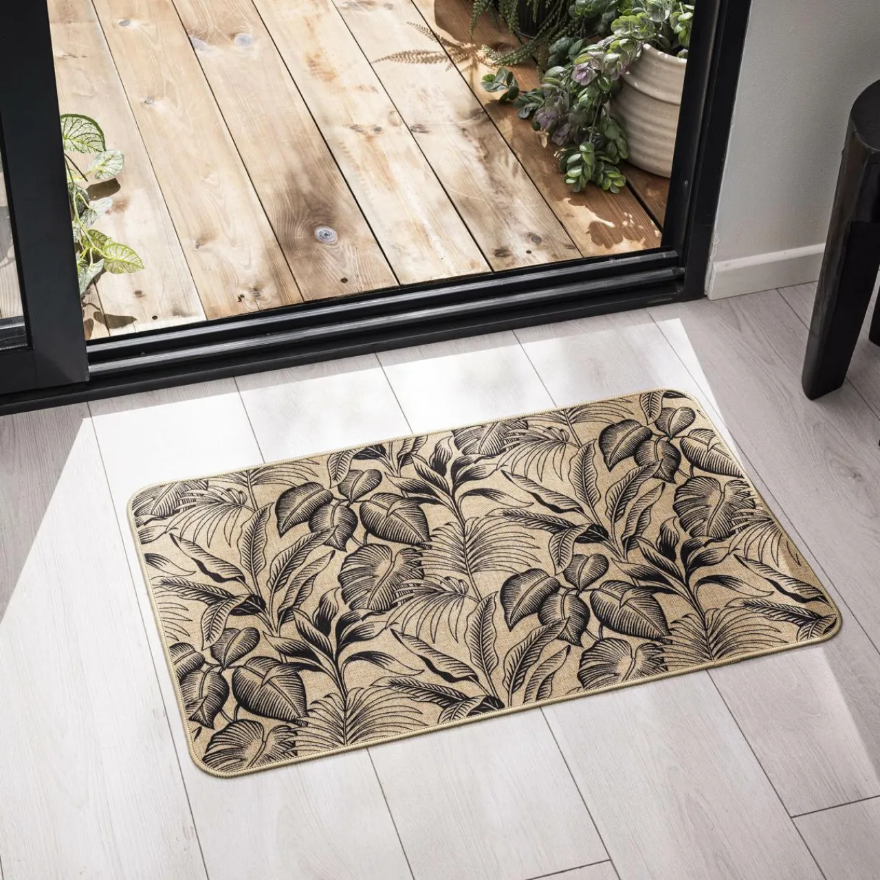 Tapis De Cuisine|Tapis Multi-Usage|douceur d'intu017drieur Tapis tissé antidérapant (45 x 75 cm) Stylis Noir