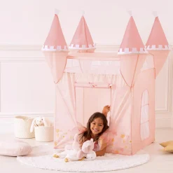 Tipi Et Cabane|ATMOSPHERA Tente pop-up enfant (H78 cm) Château Rose