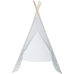 Tipi Et Cabane|Petit Meuble Enfant|Atmosphera createur d'interieur for kids Tipi enfant bois et tissu (H160 cm) Twin Gris